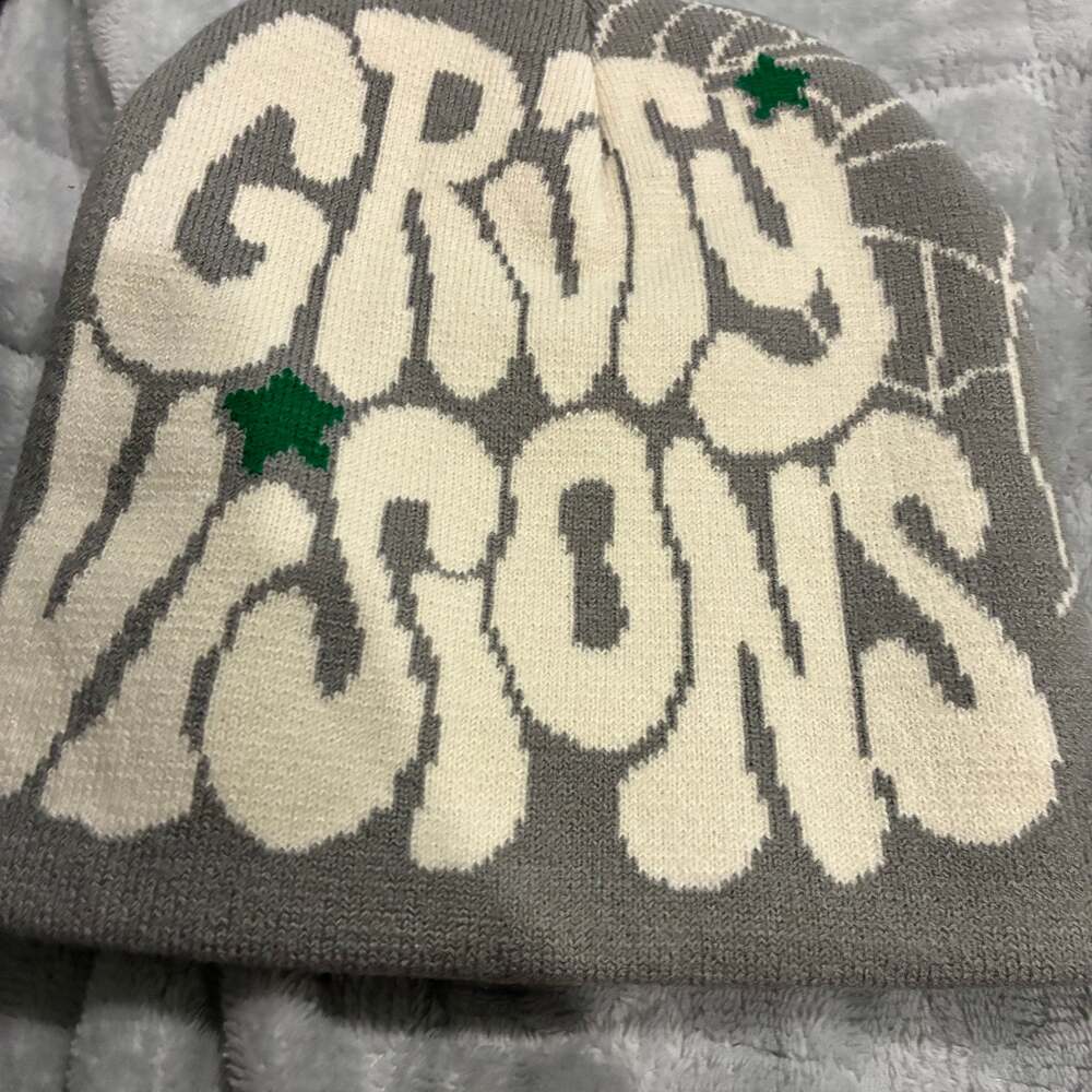 Grvty Visions Hats Knit Beanies Psychedelic Graphic Top Tier Unisex One Size